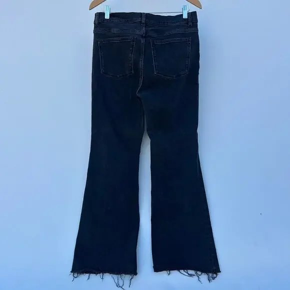DL1961 Denim Jeans Bridget Boot Cut 31.5” Raw Hem Charcoal Grecian 30 Flare